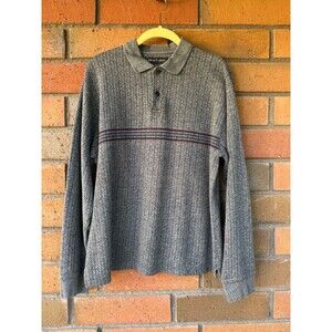 Pierre‎ Cardin Knit Sweater Long Sleeve Polo Ribbed 90's Streetwear | Size Large